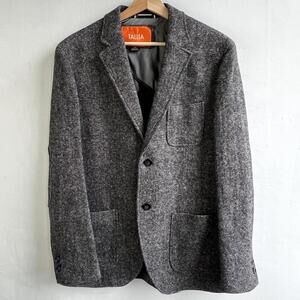 Tallia Mens Grey Wool Tweed Sport Coat Blazer M 100% Wool Classic Fit Textured